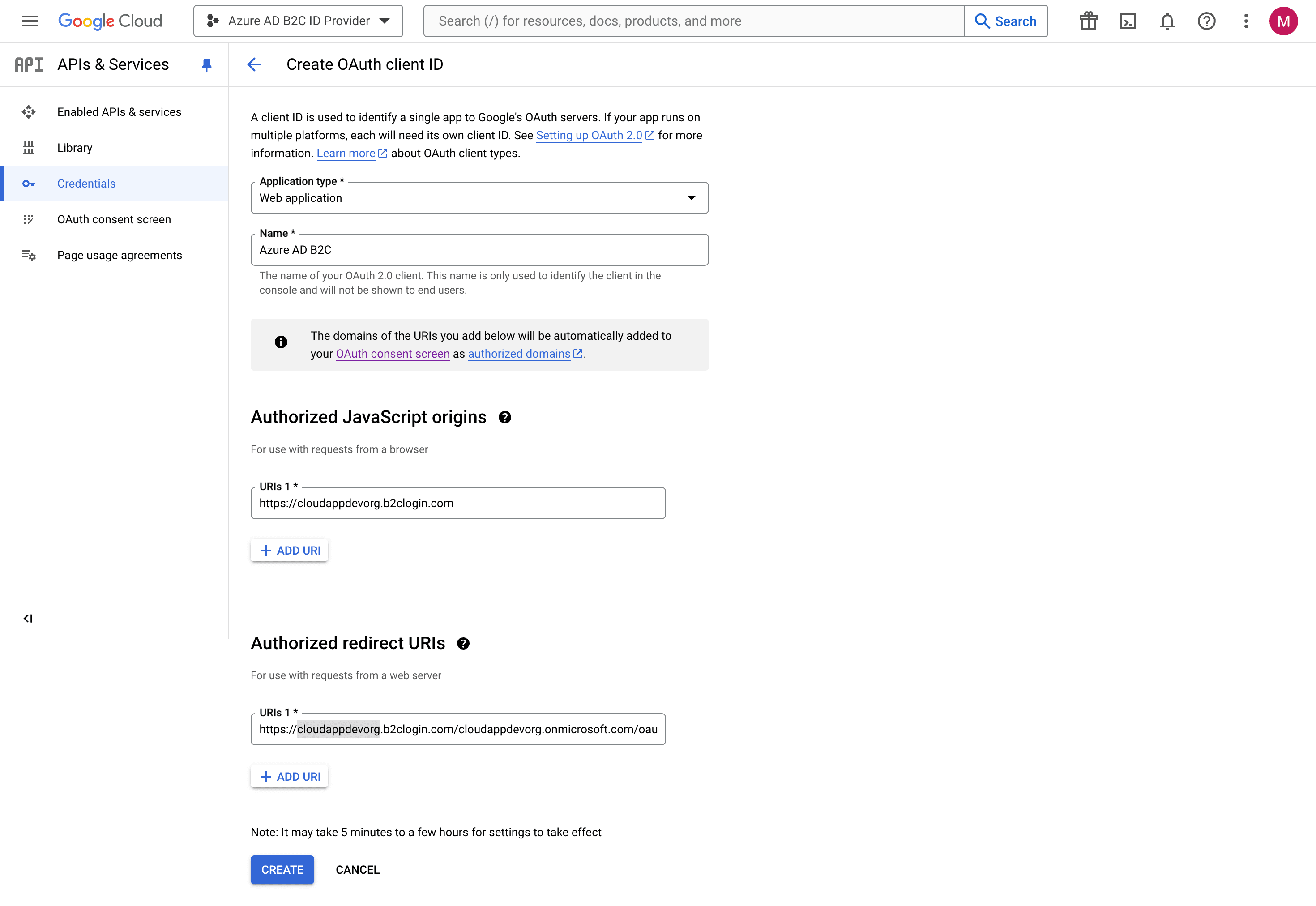 Google-Cloud-console-Oauth-credentials