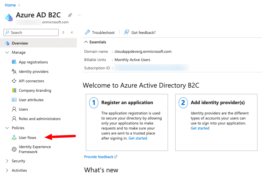 Azure-AD-B2C-Uesrflow