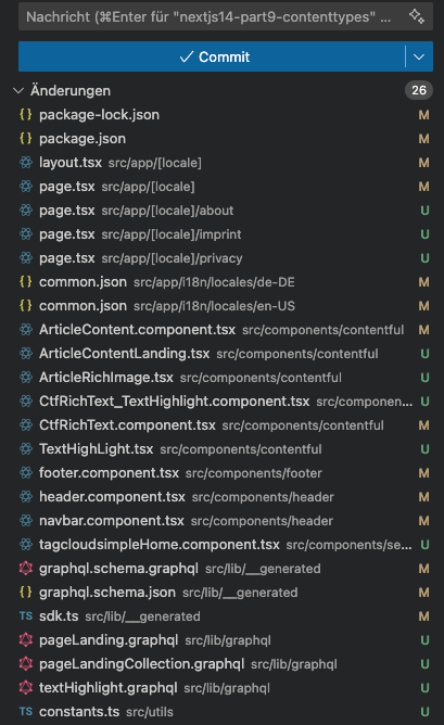 Modified files