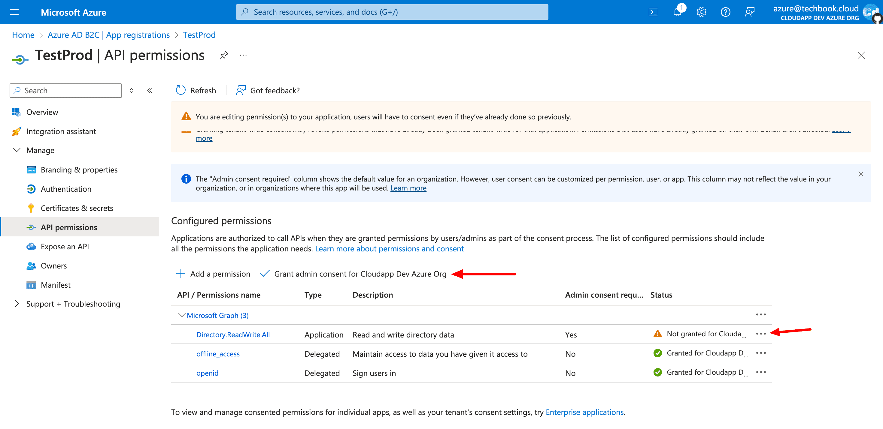 Azure-Ad-B2C-Grant-Admin-Consent