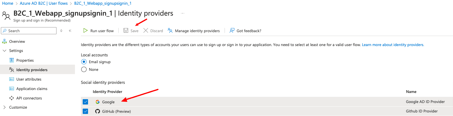 Google-AD-B2C-Userflow-Setup