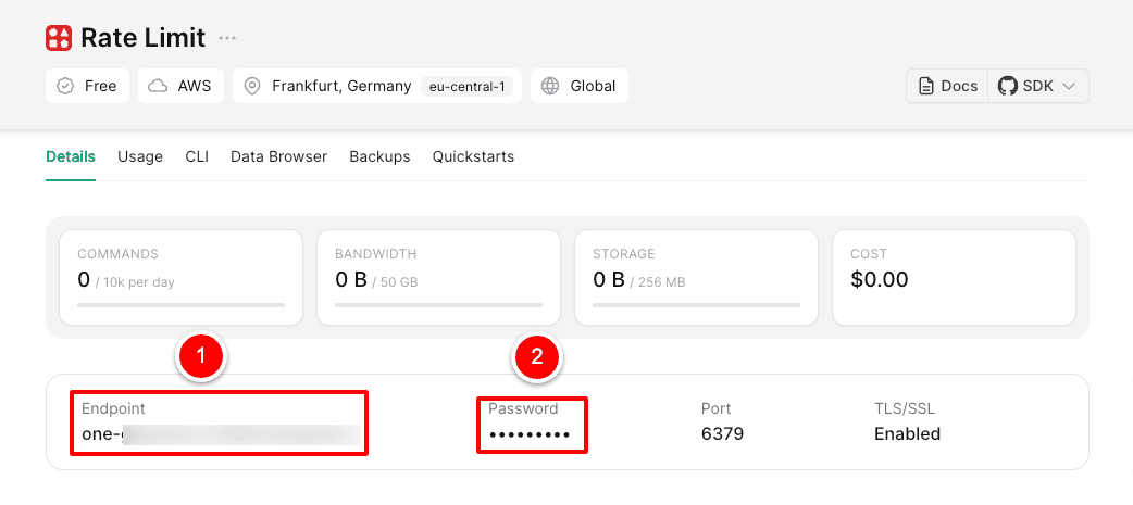 Redis-Upstash-DB-Endpoint-password