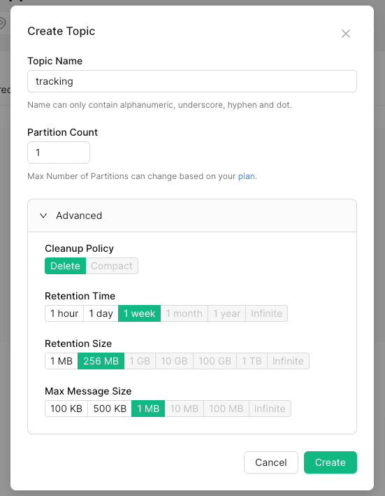 Kafka-Upstash-create-topic