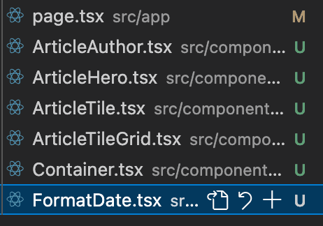 Vscode neue Komponenten und angepasste page.tsx