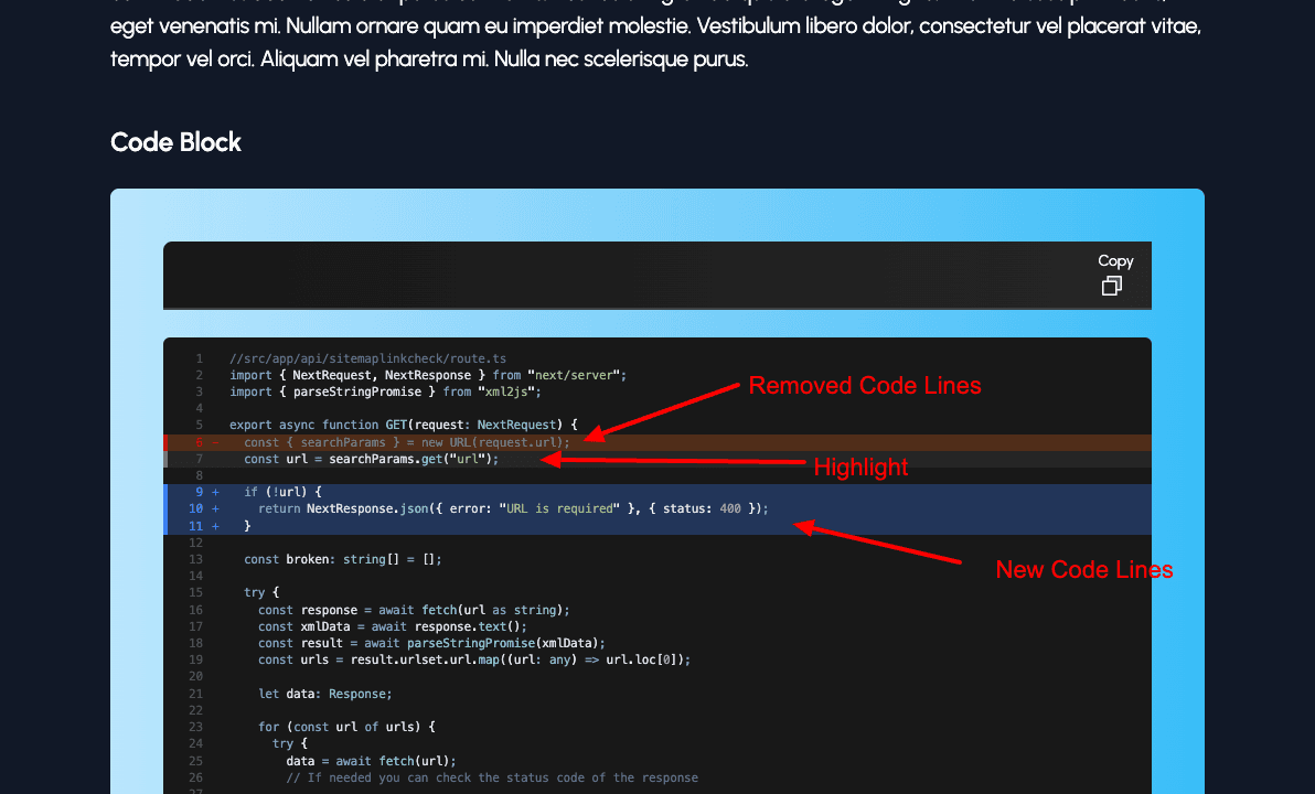 Website-Codeblock