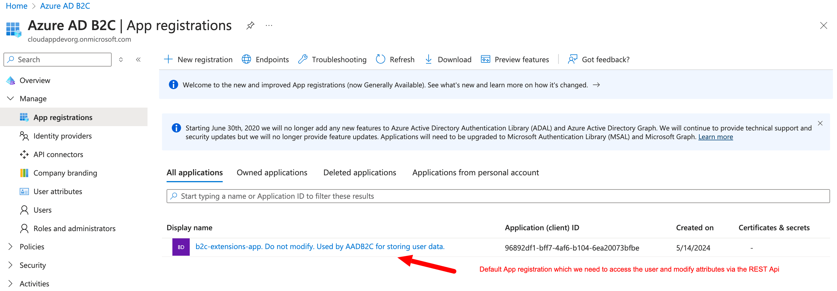 Azure-AD-B2C-Default-App-Registration