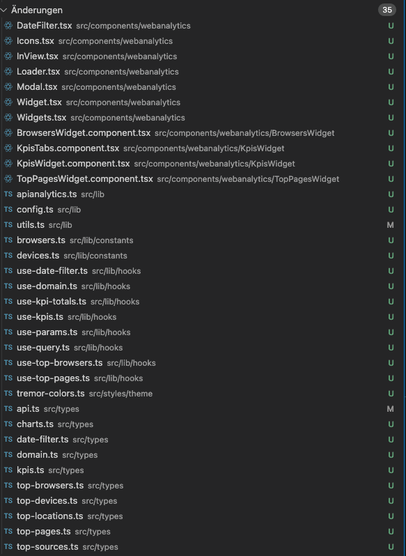 New Files Components Types hooks