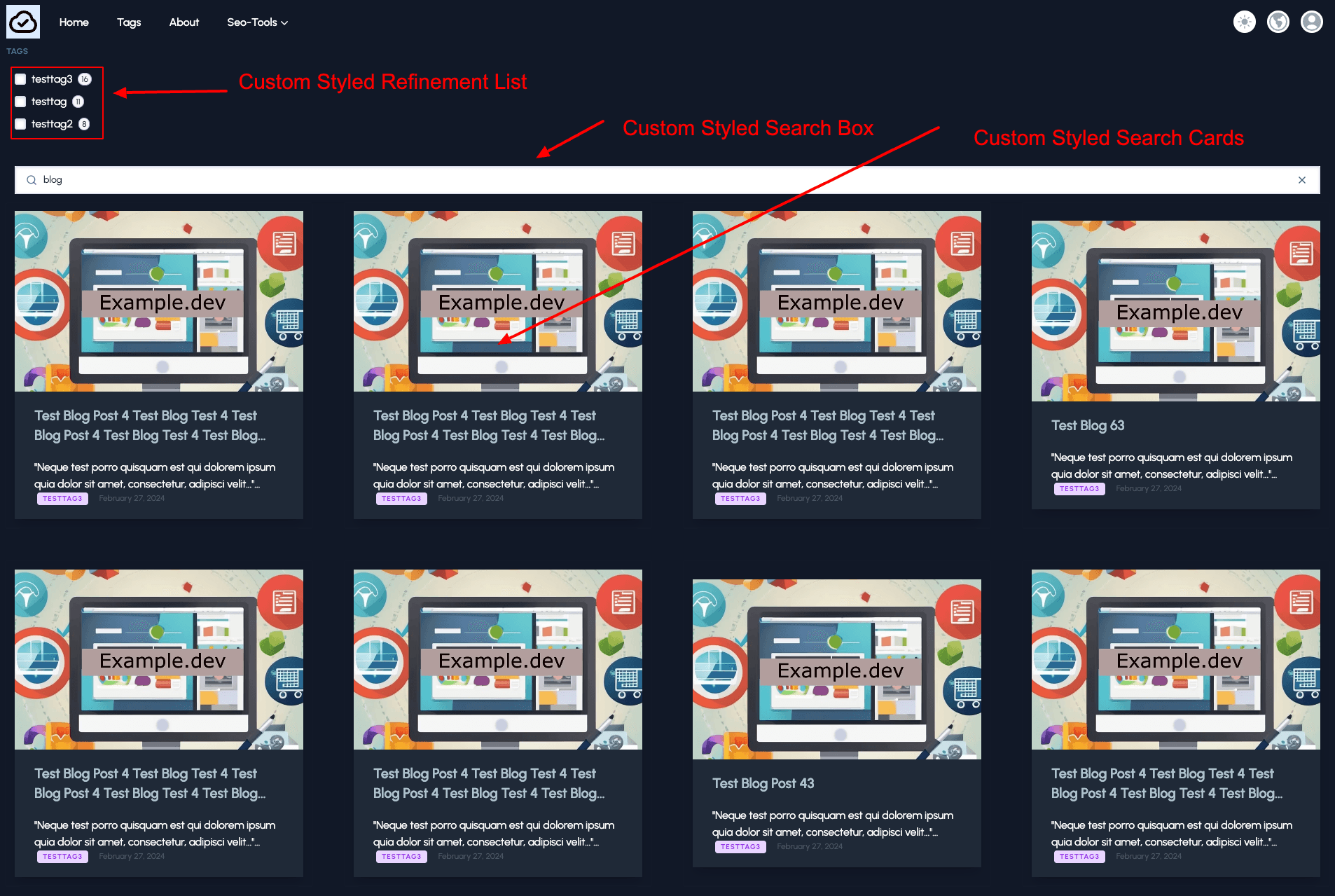 MyWebsite-Results-page