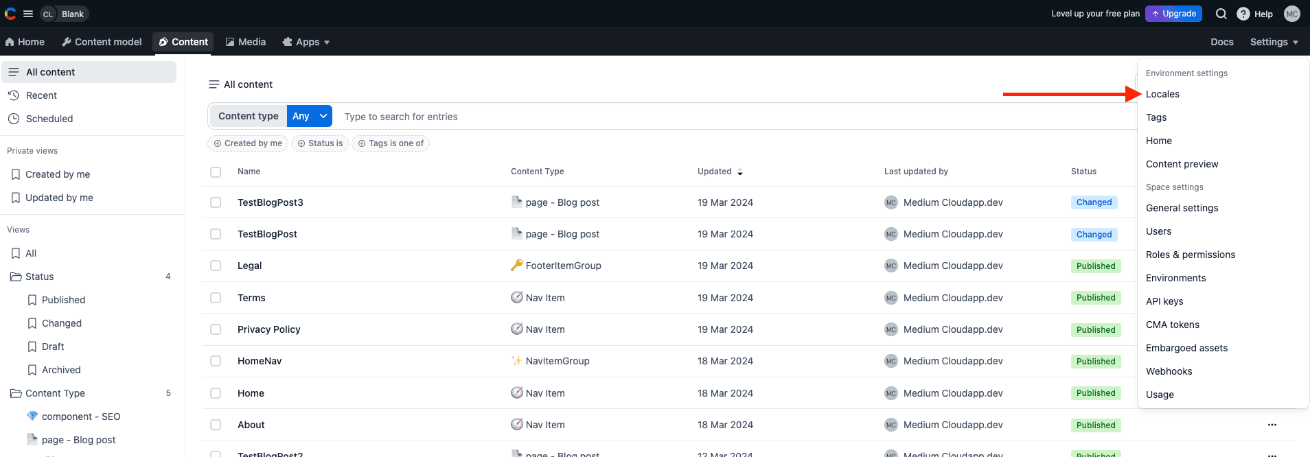Contentful Locales Step1