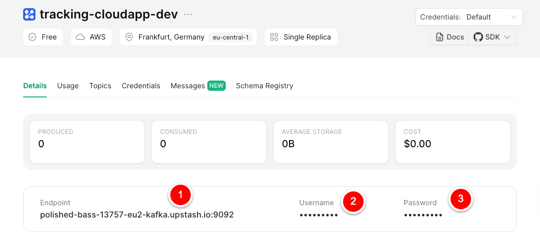 Kafka-Upstash-settings