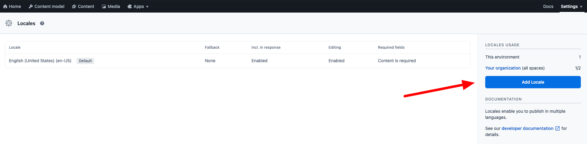 Contentful Locales Step2