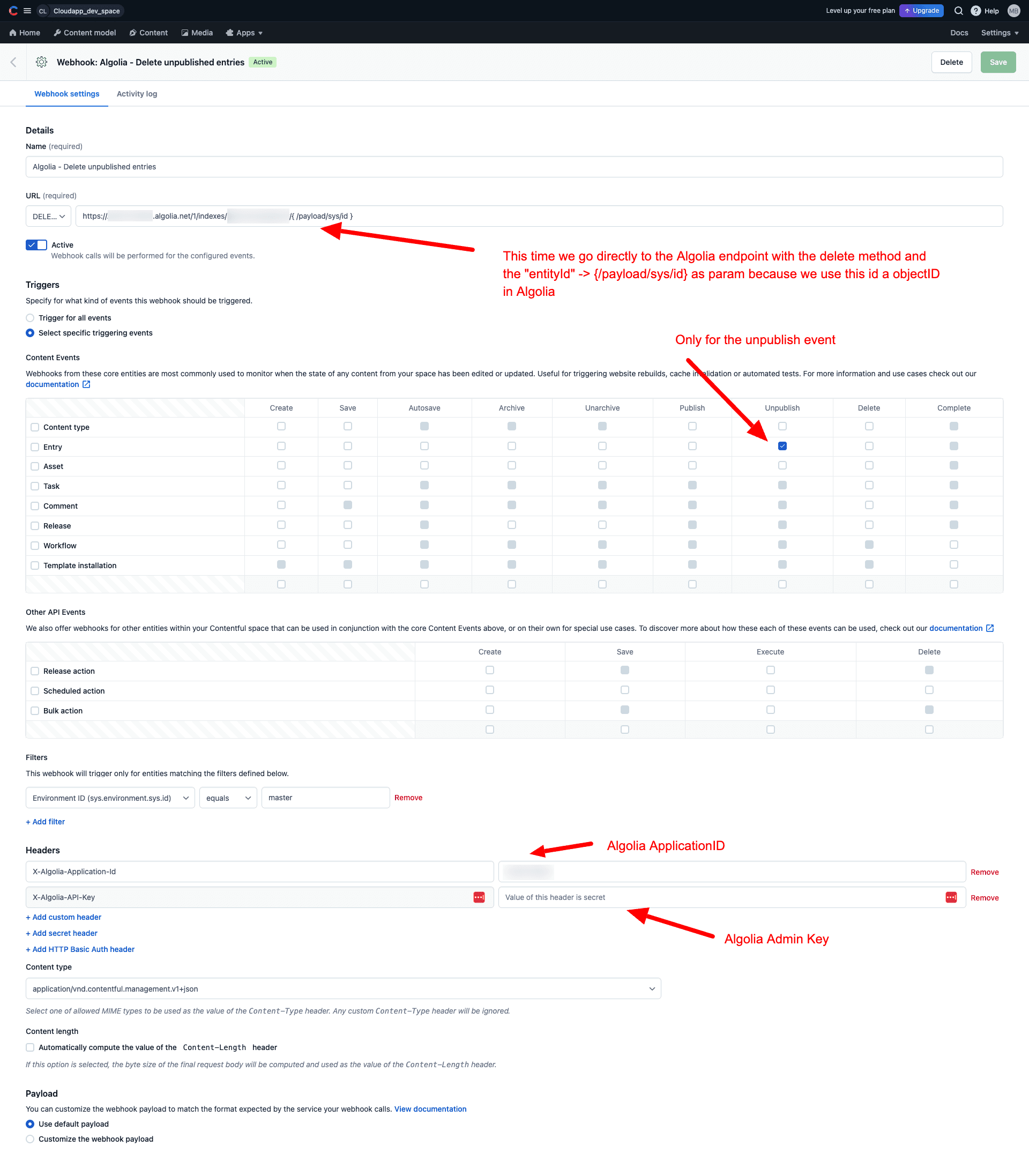 Algolia-Delete-unpublished-entries-Webhooks